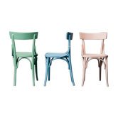 Set of 3 chairs multicolor wood 50s vintage modern