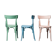Set of 3 chairs multicolor wood 50s vintage modern