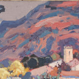 Paysage de fleurs d’amandier