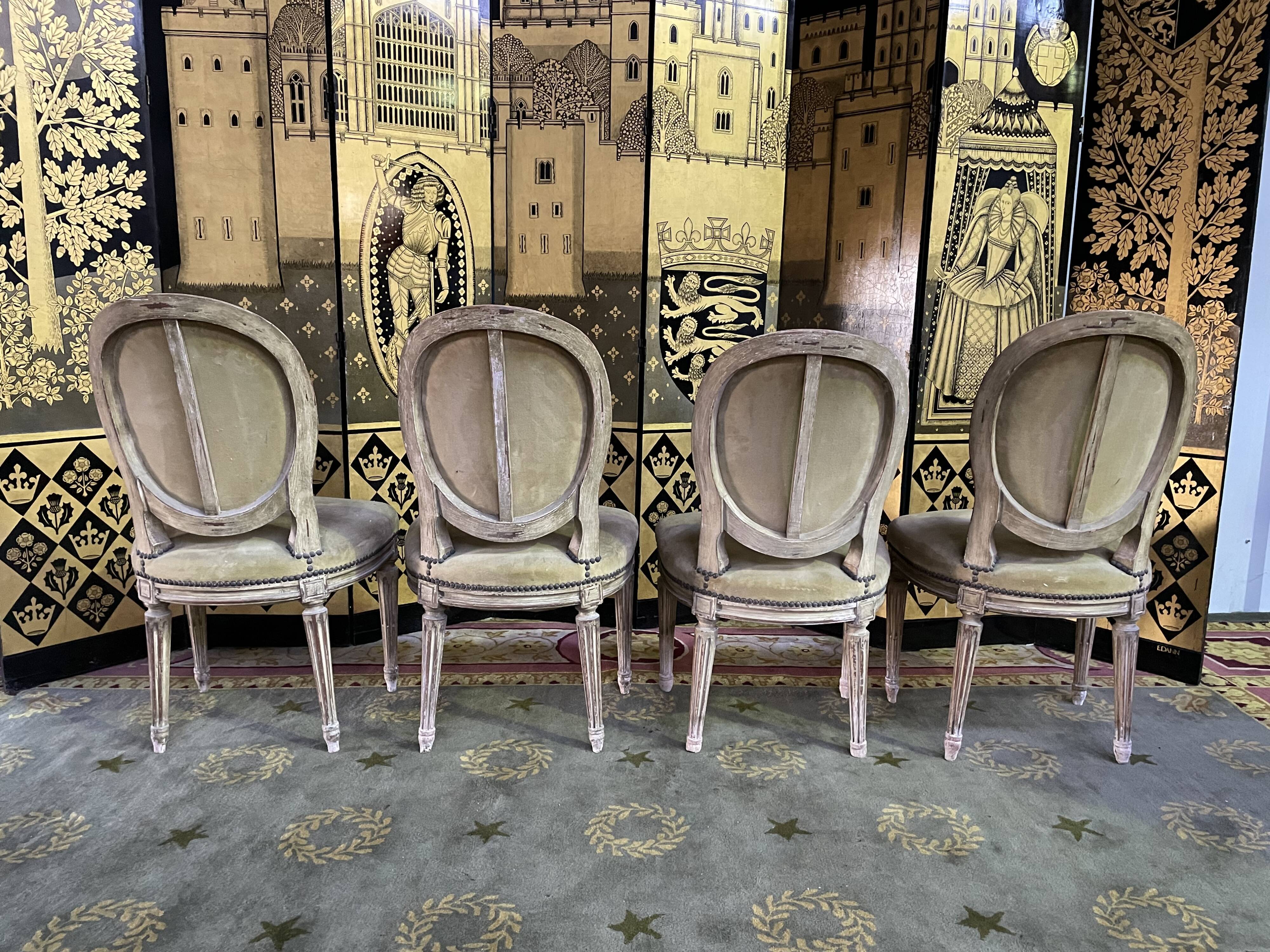 4 chaises médaillons louis xvi 19eme