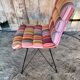 Chair Design Black Metal Base + Multicoloured Fabric Cushion Seat