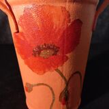 Painted sheet metal pot cover Poppy pattern