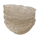 Set of 4 chiseled glass cups