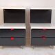 Tables de chevet postmodernes ikea noir et blanc 1980’s en tbeg
