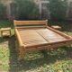 Vintage bed 160x200 and 2 bamboo bedsides