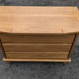 Brutalist chest of drawers in vintage elm 1980
