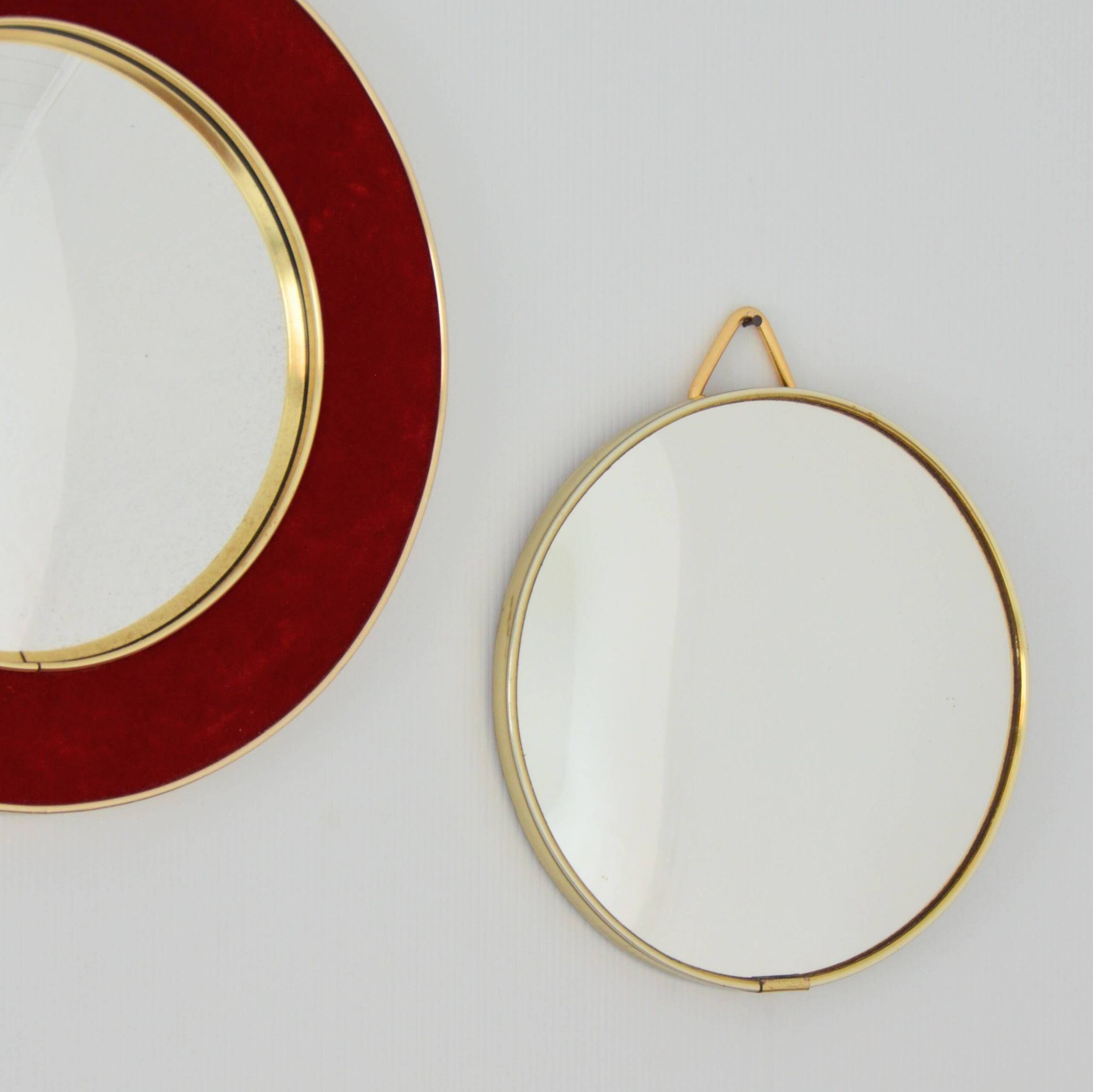 Set of 3 convex / witch's eye artilux vintage mirrors from the 1960s.