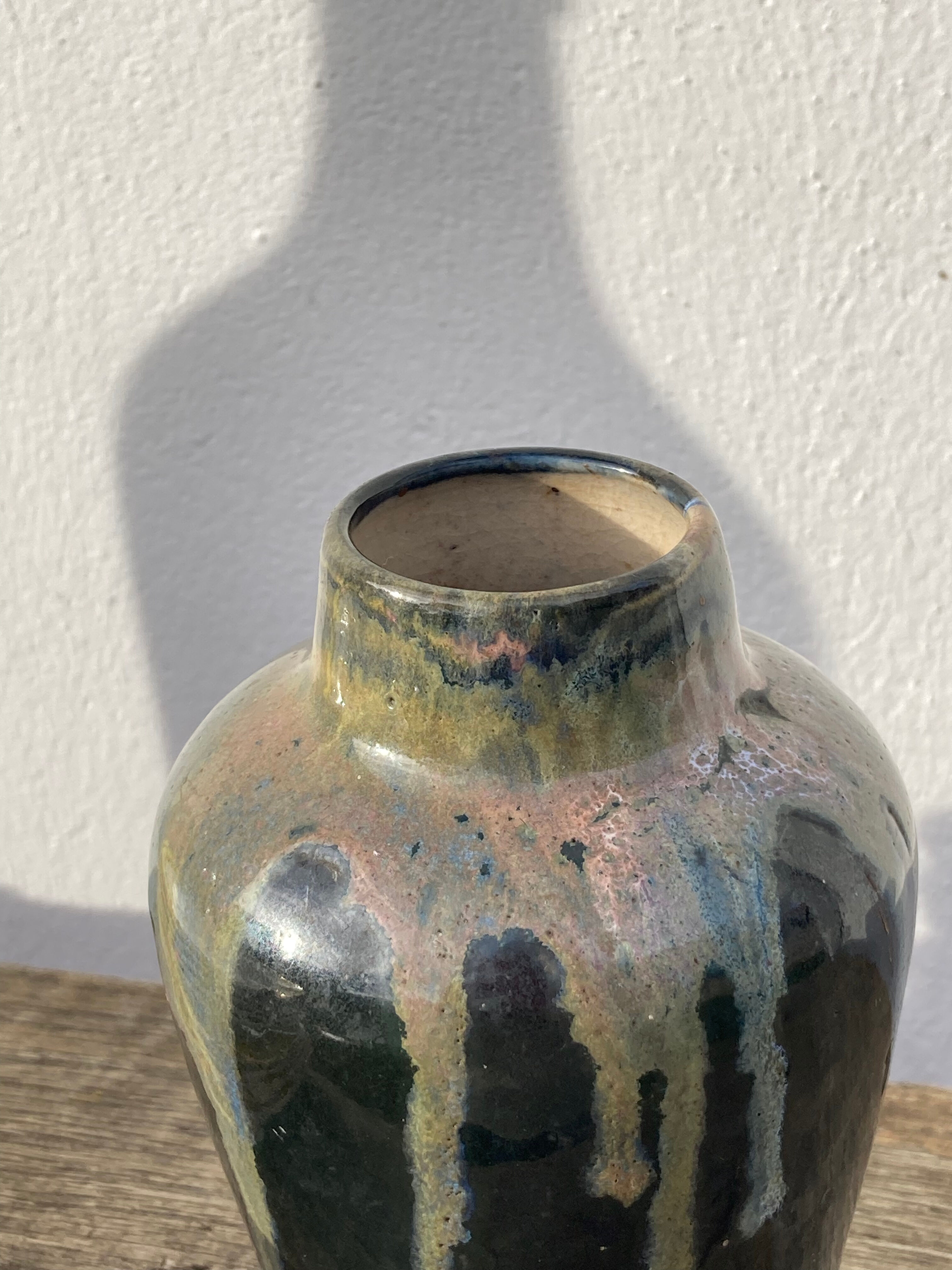 Art Deco stoneware vase signed Jean Pointu, 1920 Saint Amand en Puisaye