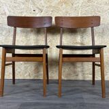 2x 60s 70s teak dining chair by Farstrup Møbler Made in Denmark