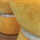 Duo poufs orange velours