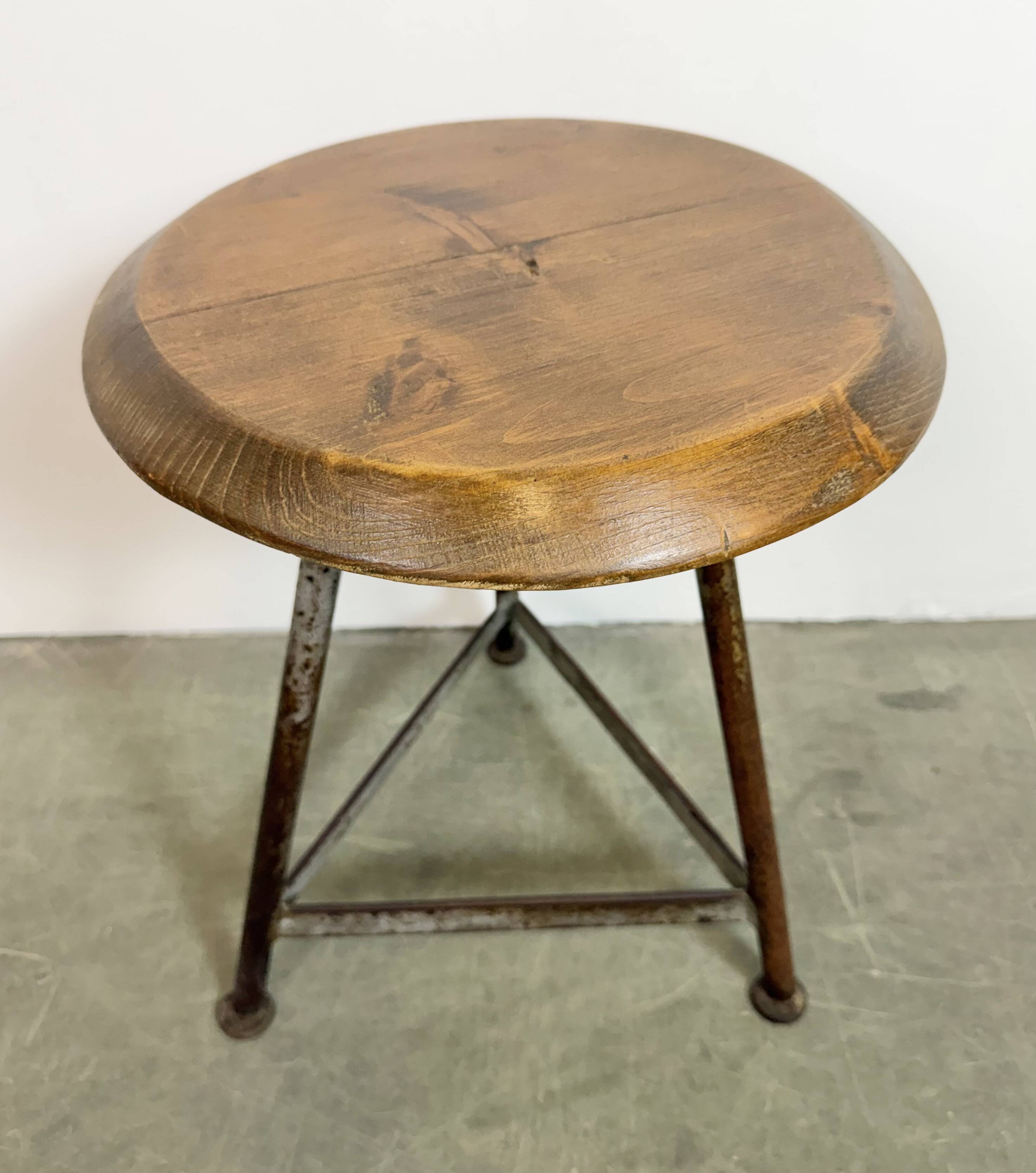 Tabouret d'atelier industriel gris, années 1960