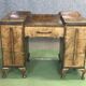 Bureau anglais Art déco en loupe de noyer