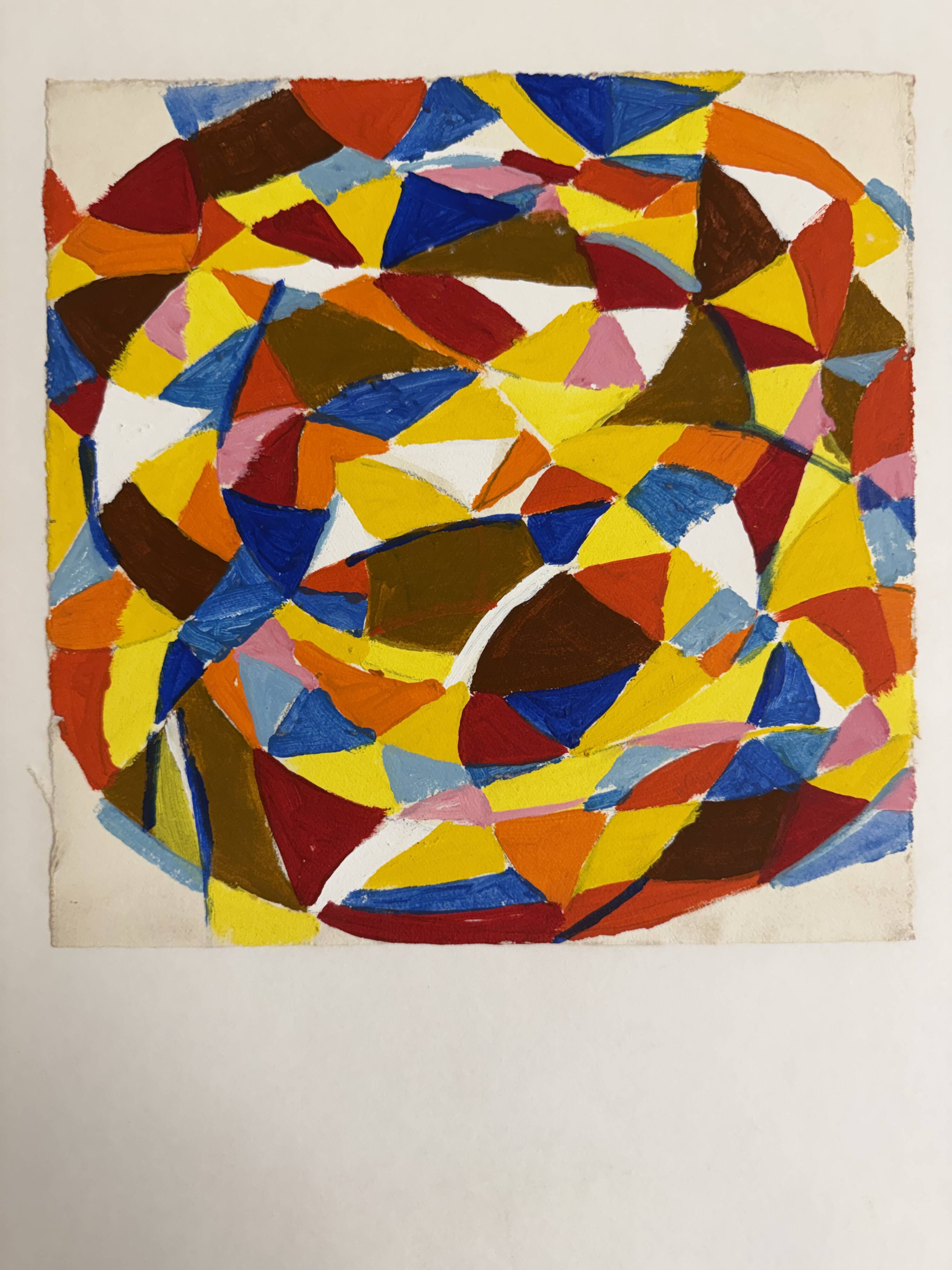 Helmut Dittmann – Vivid Circular Abstract Composition, Striking Multicolour