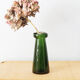 Green glass vase, bubbled blown glass, vintage