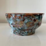 Handmade ceramic decorative pot - textured artistic glaze - red