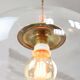 Italian Mid-Century Glass and Brass Pendant Lamp