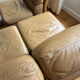 Lot de 5 chauffeuses en cuir vintage