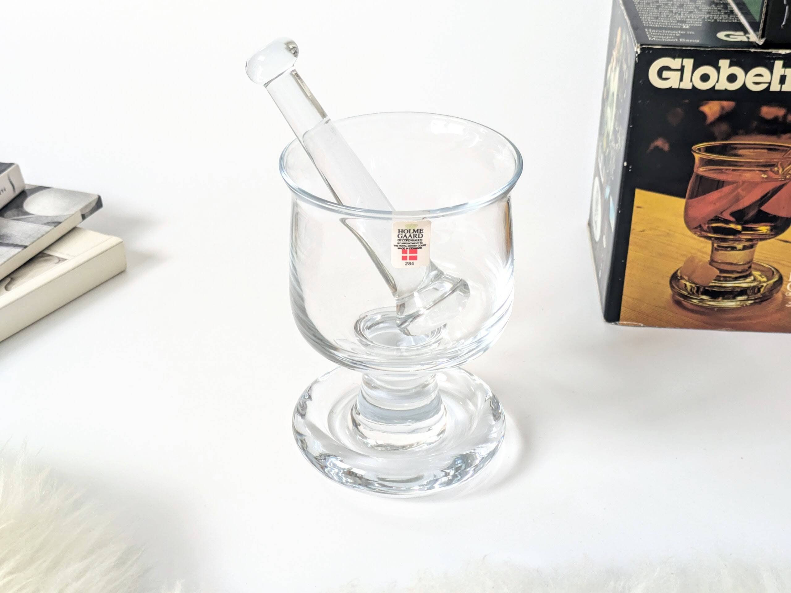 4 verres à grog et mélangeurs, Holmegaard années 70