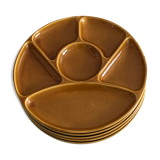 Lot Gien fondue plates