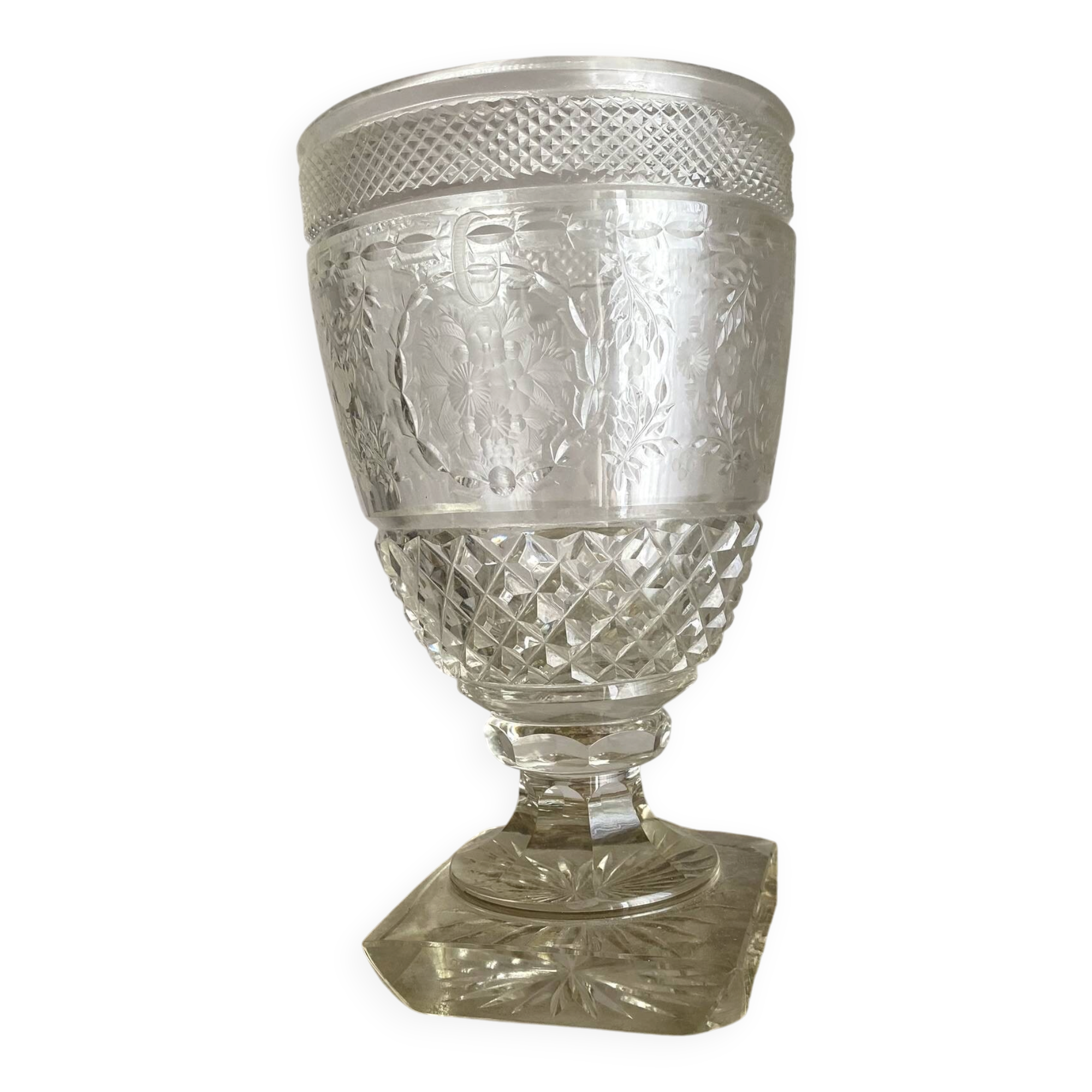 Large Médicis vase in crystal 23.5 cm