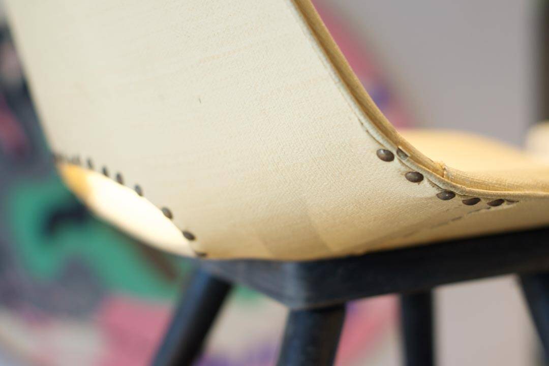 Pair of yellow “Tonneau” chairs Pierre Guariche edition Thonet 1950