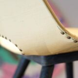Paire de chaises jaune édition Thonet 1950