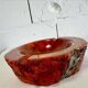 vintage orange alabaster ashtray