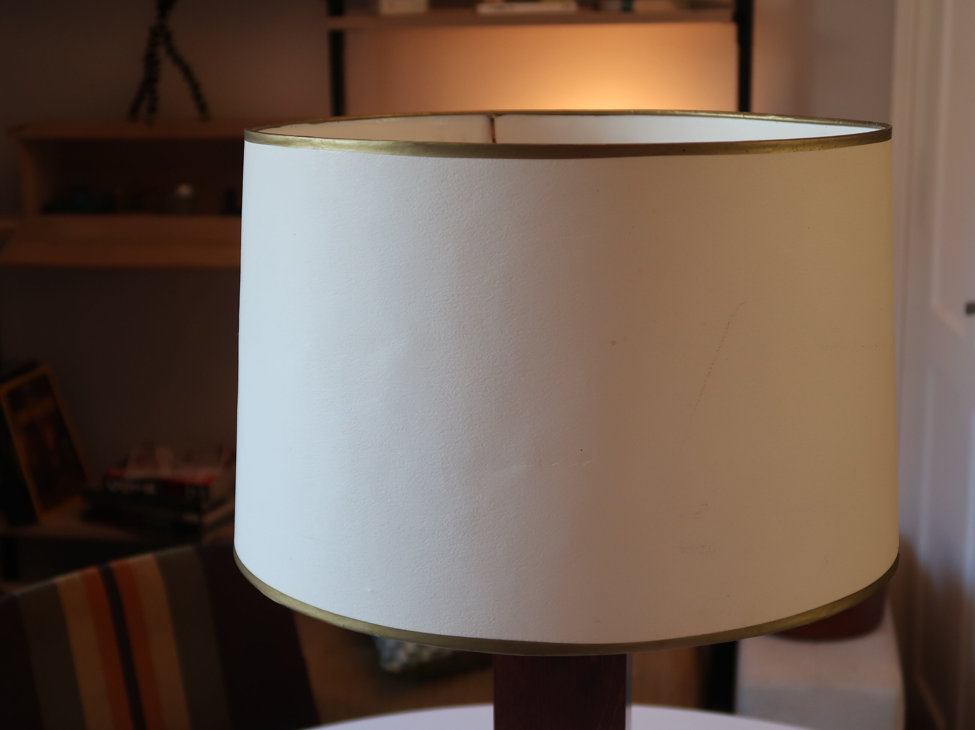 Mahogany midcentury table lamp