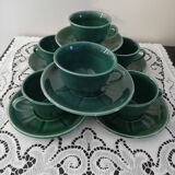 Service of 6 cups and saucers 50s