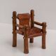 Brutalist Armchairs in Saddle Leather, Hungary, 1970s