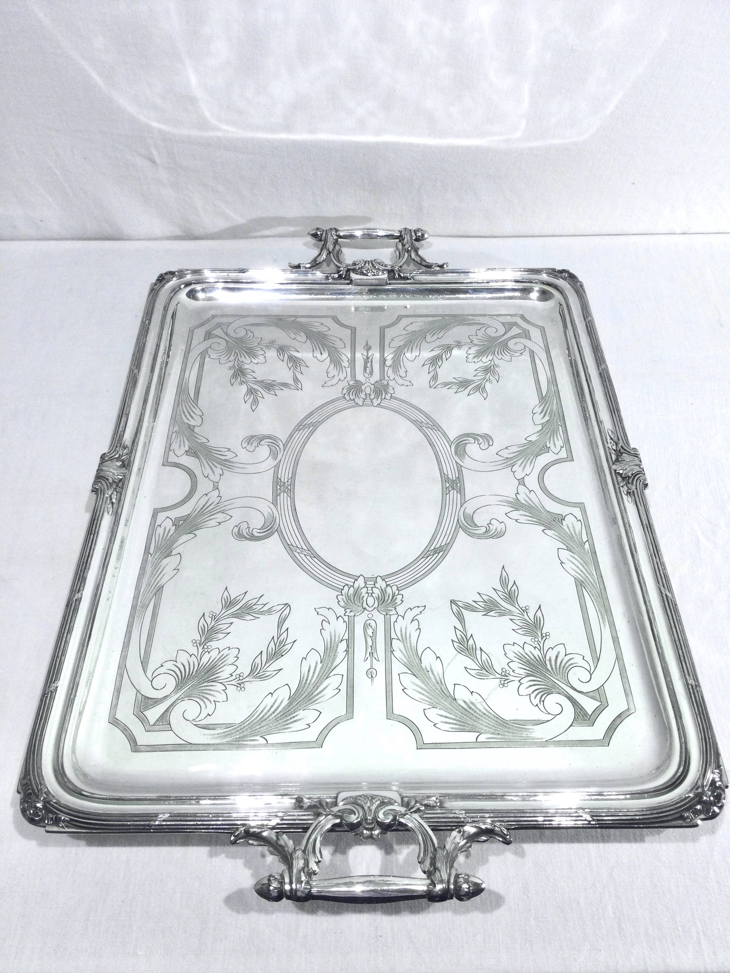 Gallia - Silver metal serving tray