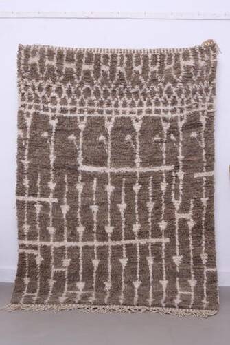 Taupe Beni Ourain rug, Moroccan rug 150/250cm