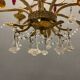 Italian Florentine Gold Gilded Murano Glass Chandelier