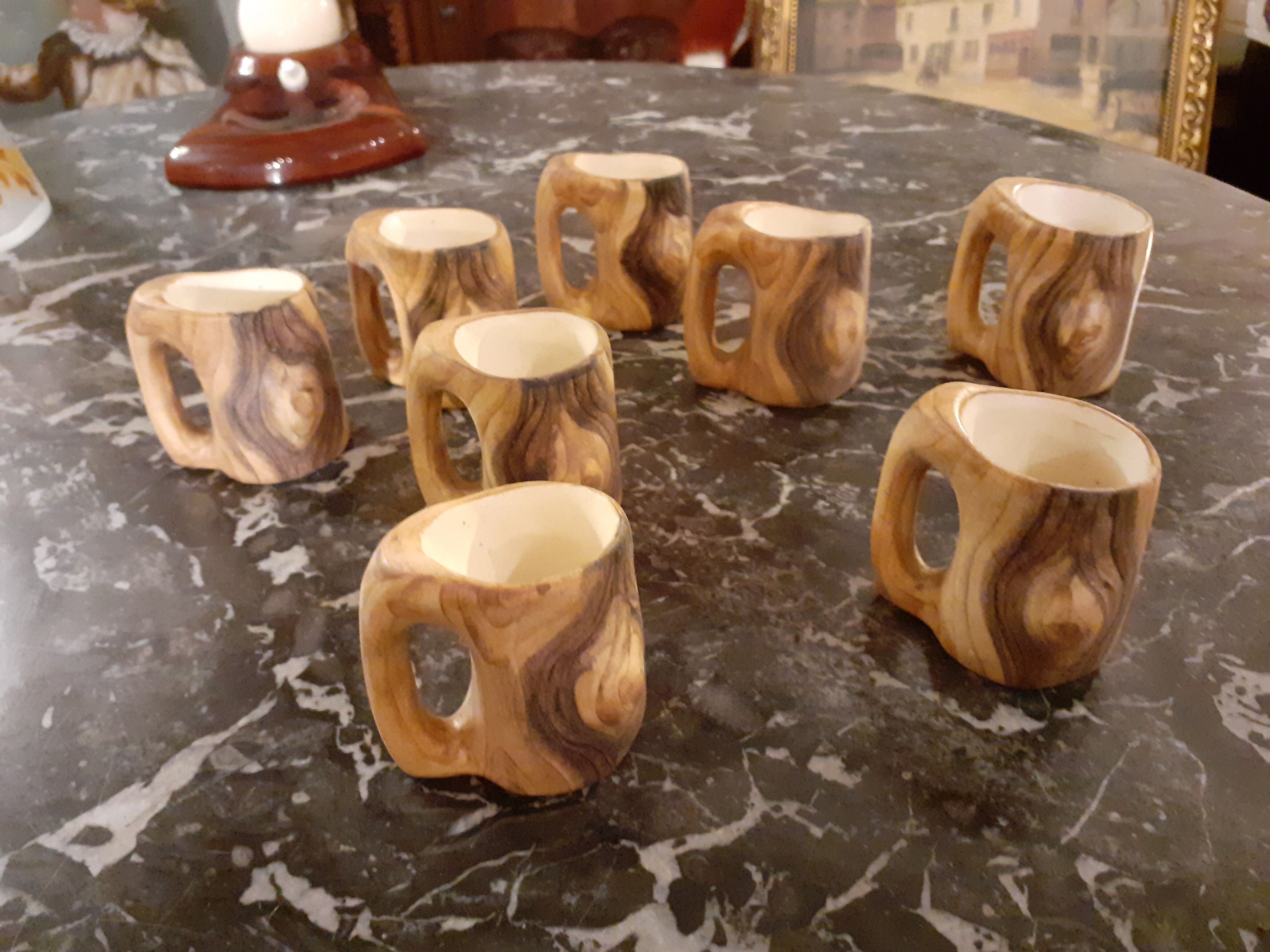 Vallauris faux wood  liqueur service