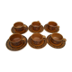 6 coffee cups with Argoat Gourin ceramic saucer