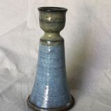 Blue & beige ceramic candle holder
