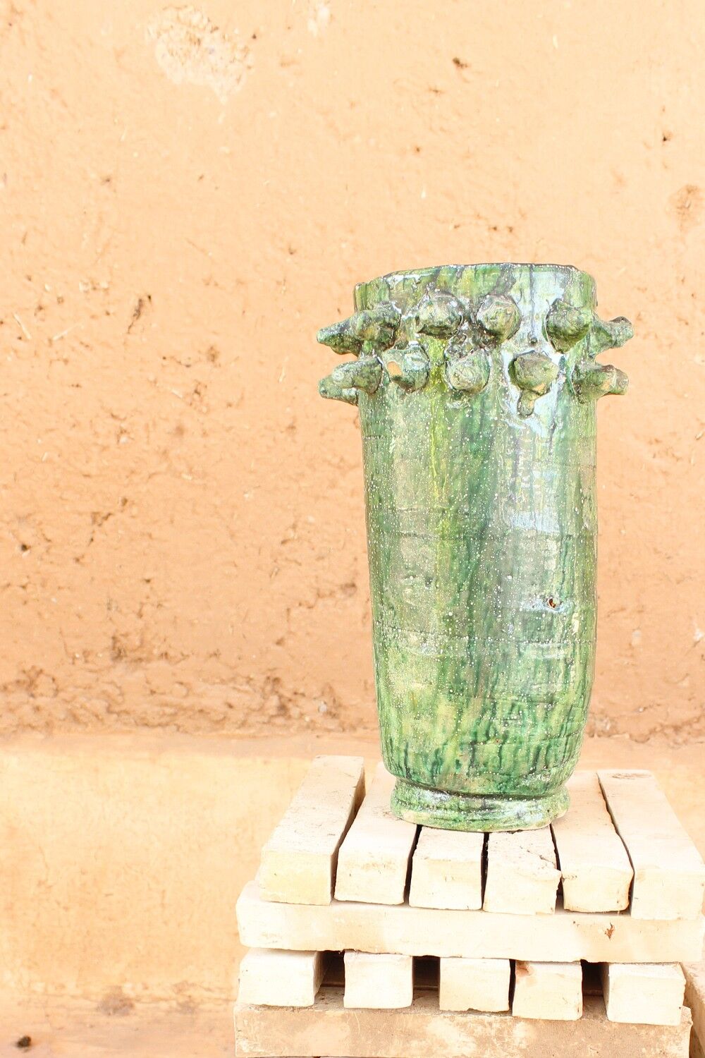 Vase tamegroute vert émaillé