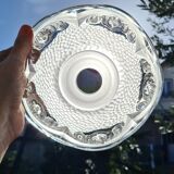 Set of 5 Art Deco conical bowls, signed EZAN. Frosted glass, 1930