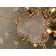 WHITE FLOWERS MURANO GLASS SPUTNIK OVAL GOLD CHANDELIER