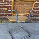 Cesca model design chair with armrests chrome version