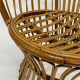 Ensemble de deux fauteuils en rotin du milieu du siècle par Bonacina 1950 Design