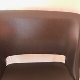 4 VINTAGE chairs in arflex-style brown skai