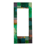 Coloured glass mirror, French work from the 1960s, 35x77 cm.