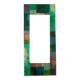 Coloured glass mirror, French work from the 1960s, 35x77 cm.