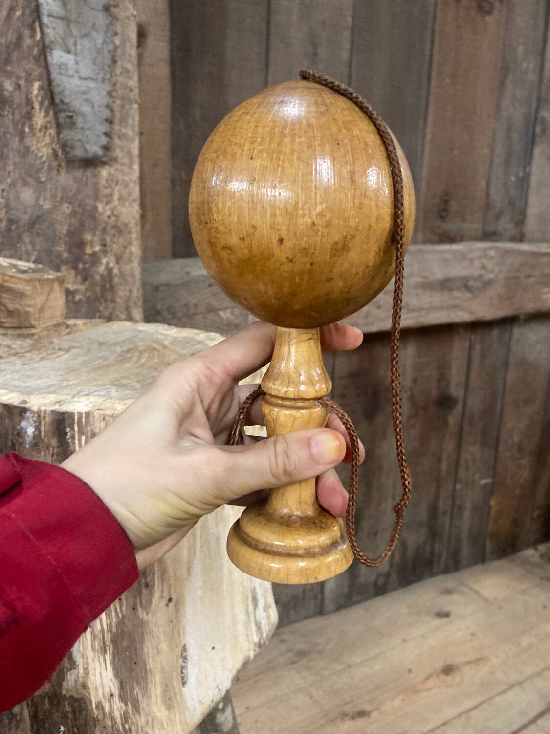 Old wooden bilboquet