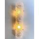 Contemporary Hammered Transparent "Graniglia" Murano Glass Wall Sconces-Set