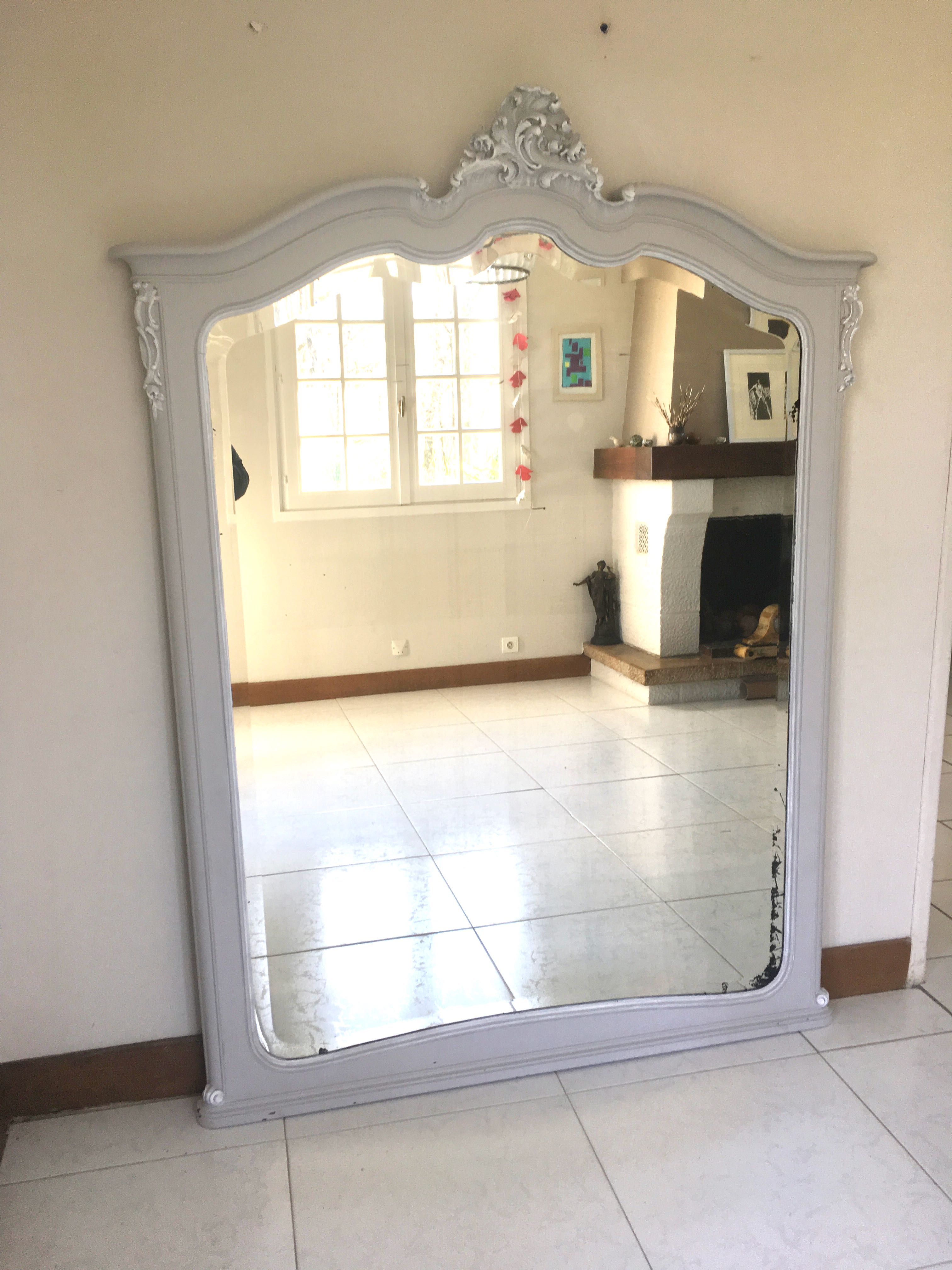 Miroir antique 128 x 170 bois sculpté
