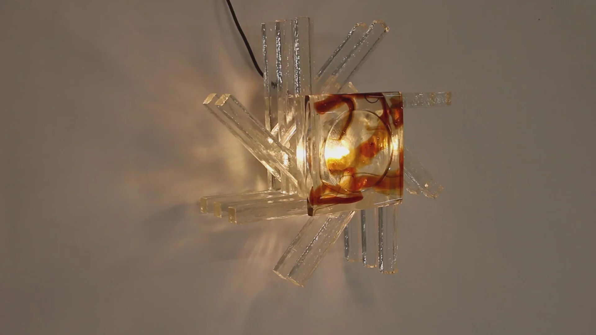 Glass wall light from PoliArte, Italy, 1970s