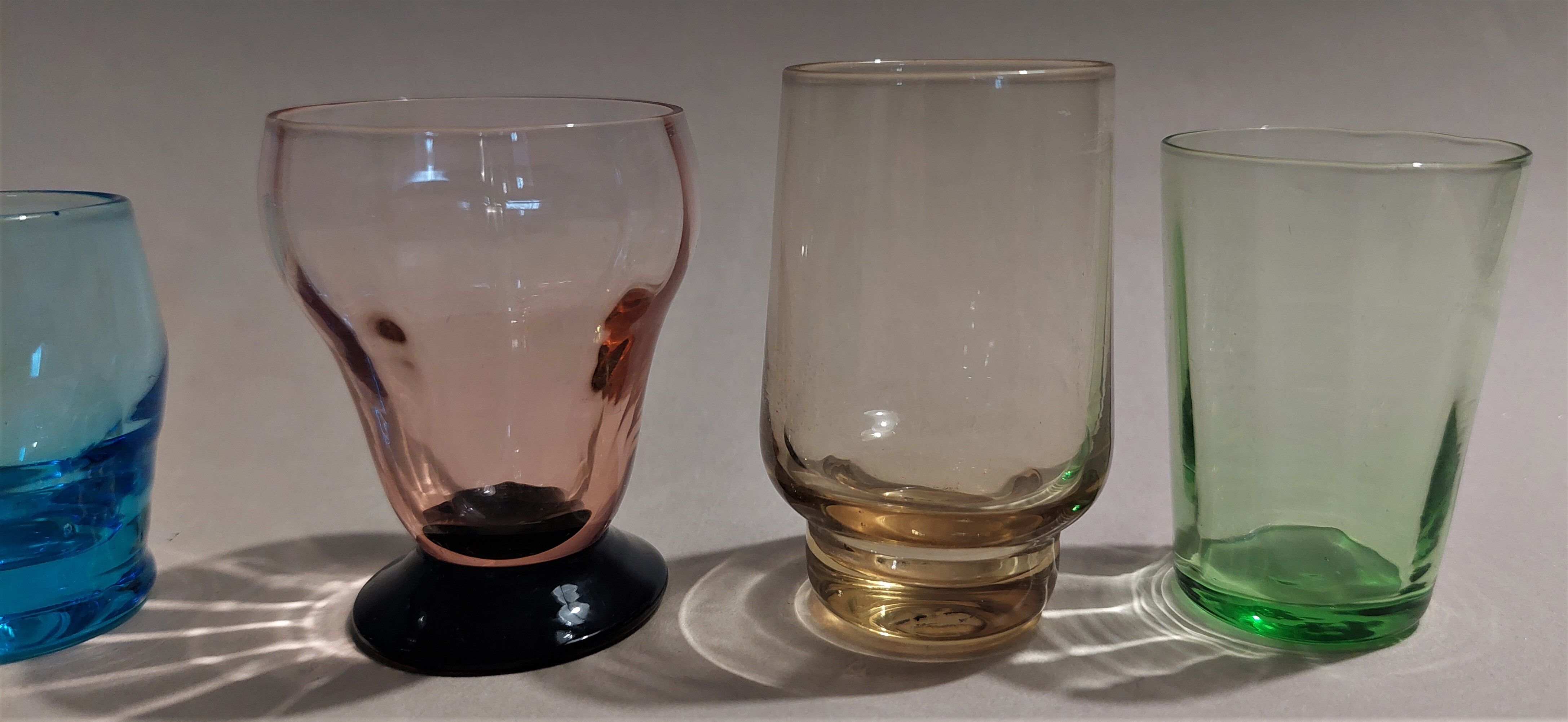 Vintage shooter shot glasses series of six assorted colors