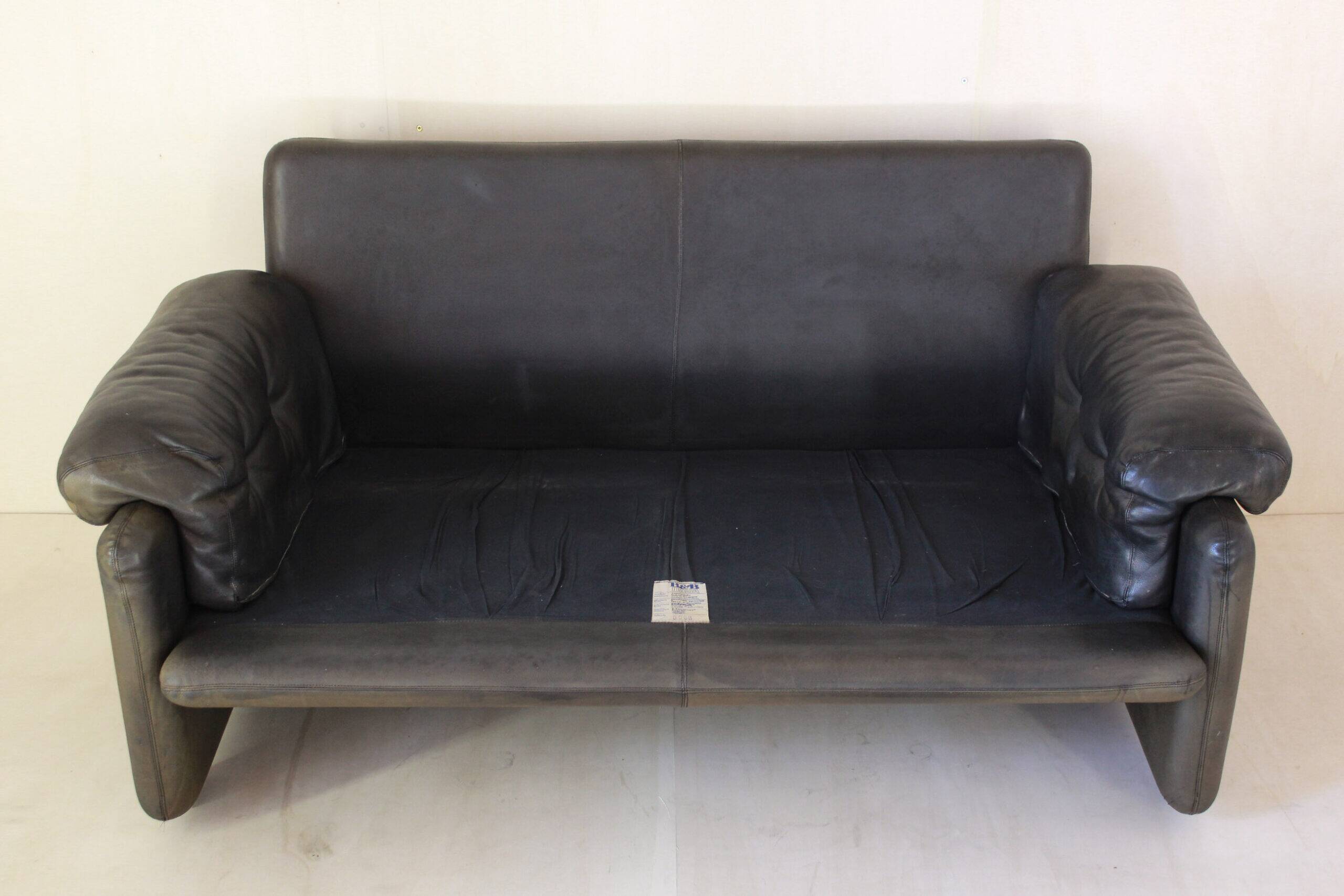 Coronado Brown Leather Sofa, Afra & Tobia Scarpa for B&B Italia